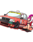Chibi HK Drift Taxi Kagu Kiss-Cut