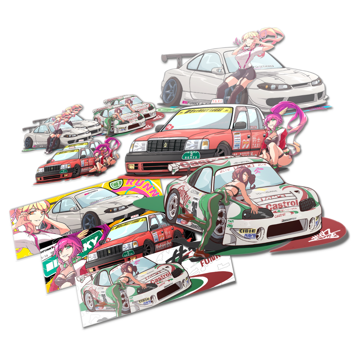 Car Racer Chibi Chibi Cars Vinyl Sticker Pack – FUNKY GARAGE