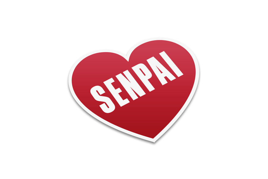 Old School Senpai Heart Sticker